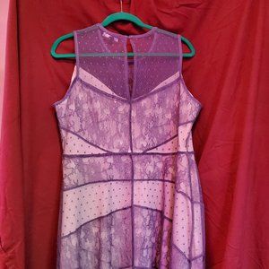 NWOT Suzanne Betro | Slate Blue Lace-Overlay Sleeveless Dress - Women